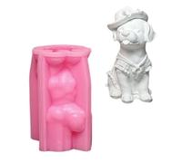 Stampo in silicone a forma di cane 3D a forma di adorabile animale, stampo decorativo per fusione, forniture artigianali per la decorazione della casa e