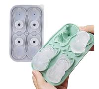 Stampo in silicone a forma di cane, 4 fori, stampo per whisky con coperchio, per festa del papà, festa della mamma, Ringraziamento, Natale