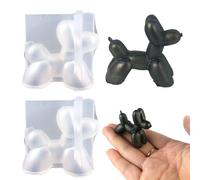 Stampo in silicone a forma di cane palloncino, 2 pezzi, mini stampi 3D in resina a forma di cane, grazioso stampo in silicone per decorazioni fatte a mano, stampi fai da te per cioccolato, dessert,