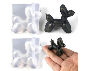 Stampo in silicone a forma di cane palloncino, 2 pezzi, mini stampi 3D in resina a forma di cane, grazioso stampo in silicone per decorazioni fatte a mano, stampi fai da te per cioccolato, dessert,