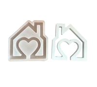 Stampo in silicone a forma di casa a forma di casa a forma di casa in resina profumata per la decorazione Forma Stampi a forma di cuore in silicone Decorazione per fusione