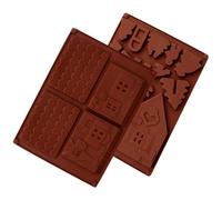 Stampo in silicone a forma di casa di pan di , 2 stampi da forno, stampi in silicone antiaderente, stampi per cioccolato per uso alimentare, stampi riutilizzabili per dolci festivi, caramelle e