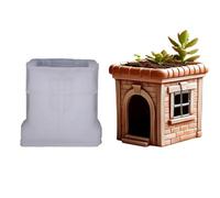 Stampo in silicone a forma di casa per organizzare gioielli in resina, vasi per piante e fiori, progetti di decorazione domestica, stampo per fioriera in silicone