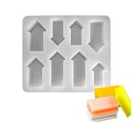 Stampo in silicone a forma di casa - Stampo in silicone natalizio, 8 slot per gesso per sapone, pasticceria, fondente