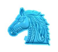 Stampo in silicone a forma di cavallo, decorazione da parete, piastra per porta, resina epossidica, colata e decorazione bella testa di cavallo, bestiame, testa di animale, stampo in silicone per
