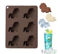 Stampo in silicone a forma di cavallo | Forma in Gesso a 6 Cavità | Stampo in Silicone a Forma di Cavallo - Per ghiaccio, sapone, caramelle, torte, feste, DIY, gelatine, gommose