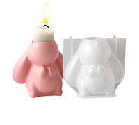 Stampo in silicone a forma di coniglietto, e facile da rilasciare, per candele, resina epossidica, per cere, decorazioni per la casa, e mestieri, feste di primavera, famiglia, principianti