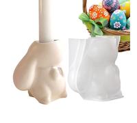 Stampo in silicone a forma di coniglietto, e facile da rilasciare, per candeliere pasquali in silicone, per cera, decorazione per la casa, e mestieri, feste di primavera