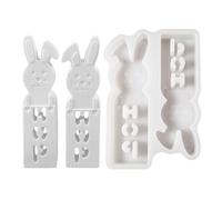 Stampo in silicone a forma di coniglietto pasquale, antiaderente, stampo in silicone a forma di coniglio, 14,7 x 10,2 cm, facile da rilasciare, per dolci e cioccolatini (silicone)