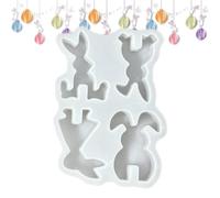 Stampo in silicone a forma di coniglietto pasquale, riutilizzabile, 4 cavità, antiaderente, per cioccolato, torte, fondente, gelatina, sapone, gesso, vacanze, casa, amanti del fai da te