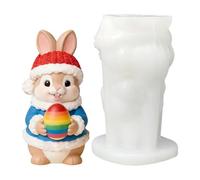Stampo in silicone a forma di coniglietto pasquale, riutilizzabile, facile da sformare per fai da te, stampo in gesso a forma di coniglietto pasquale, per aromaterapia, decorazione della casa