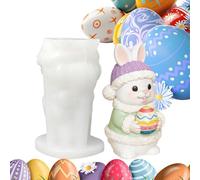 Stampo in silicone a forma di coniglietto pasquale, riutilizzabile per statuine di aromaterapia in resina, adorabile stampo in silicone a forma di coniglietto pasquale, per uffici, sale, scrivanie