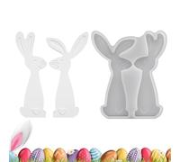 Stampo in silicone a forma di coniglio, a forma di coppia di coniglietti pasquali, per , sapone, , in silicone, per feste in campagna, famiglia, amici, fai da te, decorazione per la casa