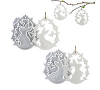 Stampo In Silicone A Forma Di Coniglio | Attrezzo per Lavoretti Pasquali a Tema Coniglio | Stampo per Ornamenti in Gesso | Decorazione Appesa per la Festa di Primavera e per la Casa per Amici e