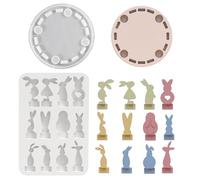 Stampo in silicone a forma di coniglio, con base rotonda riutilizzabile, per realizzare decorazioni per aromaterapia, per fusione, cemento,