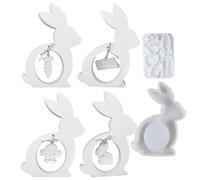 Stampo in silicone a forma di coniglio di Pasqua - Stampo per candela in silicone liscio per decorazione della parete di casa per calcestruzzo, gesso, resina epossidica, candela, sapone
