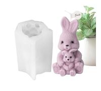 Stampo in silicone a forma di coniglio, stampo 3D a forma di coniglio, per creare creative e, in silicone a forma di coniglietto, in resina per gesso, argilla, per