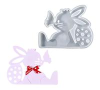 Stampo in silicone a forma di coniglio, stampo per candela pasquale, ornamento 3D a forma di coniglio, in silicone a forma di coniglio, adatto per cioccolato, sapone, torte decorative