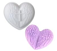 Stampo in silicone a forma di cuore alato per torta di San Valentino, mousse e cioccolato (Singlewingheart)