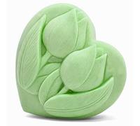 Stampo in silicone a forma di cuore con tulipani per saponi e mestieri, resistente e flessibile, 6,9 x 6,7 x 2,5 cm, ideale per creare saponi personalizzati
