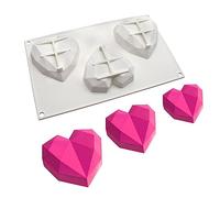 Stampo in silicone a forma di cuore diamantato per cioccolato, accessori per torte fai da te, stampi da cucina, cubetti di ghiaccio, biscotti, pasticceria, stampo da forno manuale (cuore amante J