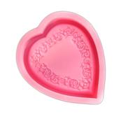 Stampo in silicone a forma di cuore, facile da demolire, piastra a forma di cuore, in silicone, per rosario, portasapone, gioielli, rosario