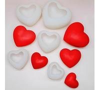 Stampo in silicone a forma di cuore in 5 misure, per bombe di cioccolato, decorazione per biscotti, pasticceria, torte, gelatina, San Valentino, a forma di cuore, fai da te, per creazioni artistiche