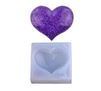 Stampo in silicone a forma di cuore in resina epossidica con cristalli, portachiavi e sapone, per gioielli e artigianato