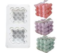Stampo in silicone a forma di cuore per bolle di sapone per realizzare regali di San Valentino impilati cuori in resina cuore bolla cubo stampo in silicone per vacanze
