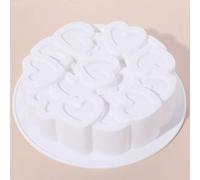 Stampo in silicone a forma di cuore, per budino, cioccolato, mousse, torte, festa della mamma, San Valentino, decorazione per la casa (bianco)