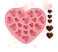 Stampo in silicone a forma di cuore per cioccolatini, 18 cavità, per uso alimentare, per San, caramelle, gelatine, San, festa del Ringraziamento, festa di compleanno, ufficio, casa