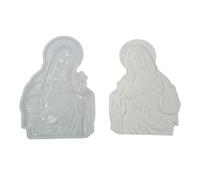 Stampo in silicone a forma di cuore sacro madre per decorazioni cattoliche fatte a mano e decorazioni artistiche per la creazione di resine artistiche