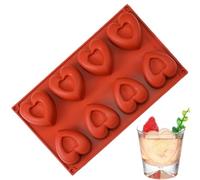 Stampo in Silicone a Forma di Cuore,Stampo Torte Silicone 8 Cavità - Forma Per Dolcetti | Per San Decorazione Torte Realizzazione Caramelle Dolci Per Feste Arte Resina Artigianato Cucina