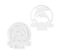 Stampo in silicone a forma di delfino, stampo rotondo a forma di creatura marina, casa e stanza dei delfini, stampo per candela in resina, stampo per cemento e cemento, decorazione per esposizione da