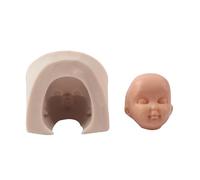 Stampo in silicone a forma di faccia di bambola, stampo per argilla | Vassoio in resina per fondente, cioccolato, caramelle, sapone, strumento per modellare la testa di bambola per decorazioni