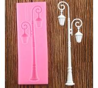 Stampo in silicone a forma di fiore, 13,3 x 4,7 cm, a forma di lampione, fondente, strumenti per decorare torte, caramelle, argilla, cioccolato, torte