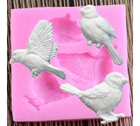 Stampo in silicone a forma di fiore, 5,9 x 6,1 cm, a forma di uccellino, per decorare torte, caramelle, cioccolato, pasta di gomma, cupcake, resina, argilla e sapone