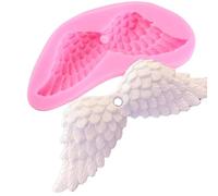 Stampo in silicone a forma di fiore con ali d'angelo, per gioielli, ciondoli, decorazioni per torte, cioccolato, caramelle, argilla, cupcake, 11 x 7 cm