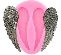 Stampo in silicone a forma di fiore con ali d'angelo, per gioielli, ciondoli, decorazioni per torte, cioccolato, caramelle, argilla, cupcake, 7,9 x 5,9 cm