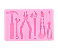 Stampo in silicone a forma di fiore, con viti e chiave a forma di martello, per fondente, cioccolato, caramelle, argilla, strumenti di decorazione per torte, stampi in resina, 10,2 x 6,7 x 0,8 cm