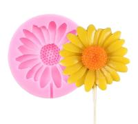 Stampo in silicone a forma di fiore, crisantemo, margherita, girasole, lecca-lecca, fondente, strumenti per decorare torte, caramelle, resina, argilla, cioccolato, 8 x 8 cm