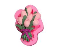 Stampo in silicone a forma di fiore, stampo per sapone fatto a mano, tulipani, bouquet in resina epossidica, decorazione per torte, strumenti per decorazioni floreali