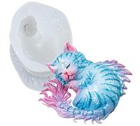 Stampo in silicone a forma di gatto demonio, per resina epossidica, gattino drago con corna, statua di spirito animale, per creazioni in cernit, sapone, candele, gioielli, grande, 7,6 cm