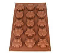 Stampo in silicone a forma di gufo I in silicone per cubetti di ghiaccio, a forma di gufo, stampo per cioccolatini I Chocolate Mold I 30 x 18 x 2 cm I animali, uccello I senza BPA I colore: marrone