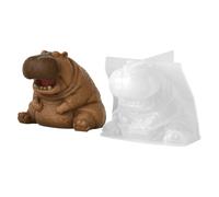 Stampo in silicone a forma di ippopotamo, stampo in silicone 3D a forma di ippopotamo, per casa, gesso, cemento, cemento, arte, artigianato, decorazione, vacanze, scultura animale fai da te, forniture