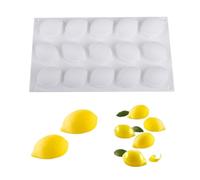 Stampo in silicone a forma di limone, stampo in silicone per dessert al limone mousse, 29,7x17,5x2,8 cm, stampo francese per dessert e torte a forma di frutta, decorazione per torta mousse, per la