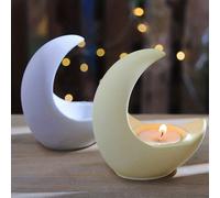 Stampo in silicone a forma di mezza luna in resina epossidica cristallina e gesso per creare un supporto per candeliere a forma di luna 3D, per lavorazione fai da te Tagli UnicaSilicone