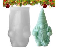 Stampo in silicone a forma di natalizio, stampo in silicone per candele di Babbo Natale, bambola senza volto, stampo in resina epossidica per candele fatte a mano, sapone, decorazioni da tavolo
