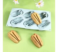 Stampo in silicone a forma di nocciolina, 6 cavità a forma di mandorle, pistacchio e chicchi di caffè, stampo per mousse in silicone per alimenti, per cioccolato, gelatina e dessert, facile rilascio