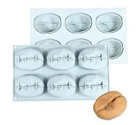 Stampo in silicone a forma di nocciolina, 6 cavità a forma di mandorle, pistacchio e chicchi di caffè, stampo per mousse in silicone per alimenti, per cioccolato, gelatina e dessert, facile rilascio